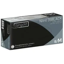 BINGOLD GmbH + Co. KG BINGOLD Nitril 35BLACK Einweghandschuhe, schwarz, puderfrei, 100 Stück