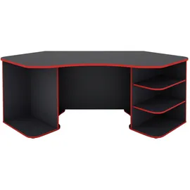 byLIVING Eckschreibtisch Thanatos Anthrazit / Rot