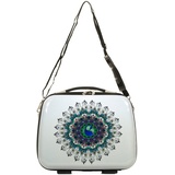 Mandala Kosmetikkoffer Retro Print Motiv Beautycase Koffer Box Weiss 35 Bowatex