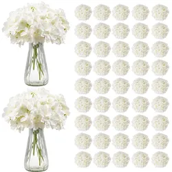 VEVOR 105x Künstliche Hortensien aus Seide 25cm Kunstblumen Blumenstrauß Weiß