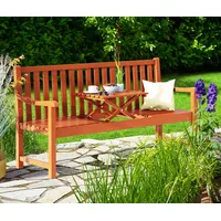 CASARIA® Gartenbank Wetterfest Holz Tisch klappbar 3-Sitzer Garten Sitzbank