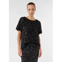 Comma, Blusenshirt mit Pailletten Schwarz 38