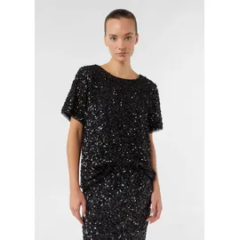 Comma, Blusenshirt mit Pailletten Schwarz 38