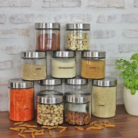 GAUMENKICK Vorratsdose M Glas mit Edelstahldeckel 11 cm 1,25 l