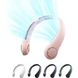 JISULIFE Tragbarer Nackenventilator Life 3, freihändiger, rotorloser Ventilator, 5 Geschwindigkeitsstufen, 4000 mAh wiederaufladbar, tragbarer persönlicher Ventilator, drehbar, Pink