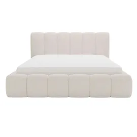 GRAINGOLD Polsterbett mit Bettkasten 140x200, Beige Bouclé, Cloud