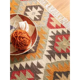 benuta pure Kelim, Mehrfarbig, Textil, Orientalisch, Rechteckig, 120x170 cm, pflegeleicht, Teppiche & Böden, Teppiche, Naturteppiche