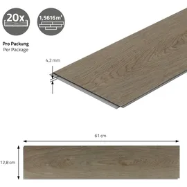 ML-Design Click Vinylboden, Fischgrät Eiche Dunkel Braun, Holzoptik, wasserfest, Belastungsklasse 34