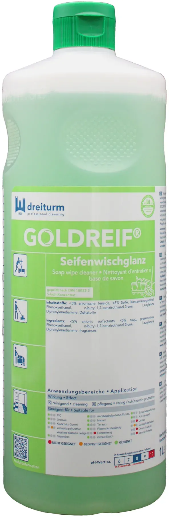 Dreiturm GOLDREIF Seifenwischglanz Seifenwischpflege-Konzentrat 12 x 1 Liter
