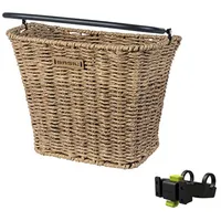 Basil Bremen Fahrradkorb vorne Rattan Look KlickFix Fahrrad Lenkerkorb mit Halterung Vorderradkorb abnehmbar Einkaufskorb