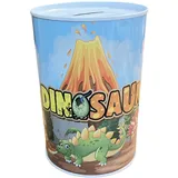 BLUECHOLON Originelle Spardose für Kinder, Kinderspardose Dose, groß XXL (15x10, Dino Vulkan)