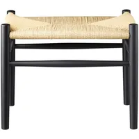 FDB Møbler J83 Hocker, buche schwarz / naturgeflecht