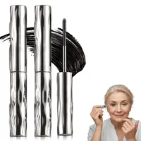 3D Curling Eyelash Iron, 2026 Schwarz Metal Mascara mit Metallbürste, Wimpernserum Natürliche Länge Und Schlankes Volumen Wasserfest Schnell Trocknend Und Wischfest für Lange Wimpern (2Pcs)