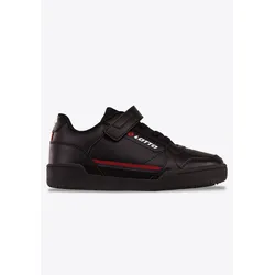 Sneaker LOTTO, Mädchen, Gr. 33, schwarz (schwarz, rot), Synthetik, Schuhe Sneaker, - vielseitig zu kombinieren