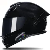 Integralhelm Motorradhelm mit Bluetooth, Integriert Klapphelm mit Sonnenblende, ECE Zertifiziert Herren Touring Street Mopedhelm Scooter Chopper Helm, Motorradhelm Herren