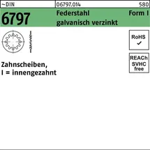OEM Zahnscheibe DIN 6797 FormI innengezahnt I 3,7 Federstahl galv.verz. 500St.