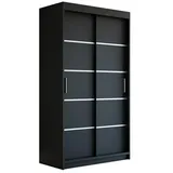 A&J MöbelLand Schiebetürenschrank PARIS 120 x 215 x 59,5 cm Schwarz