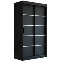 A&J MöbelLand Schiebetürenschrank PARIS 120 x 215 x 59,5 cm Schwarz