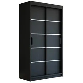 A&J MöbelLand Schiebetürenschrank PARIS 120 x 215 x 59,5 cm Schwarz