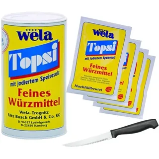 WELA Topsi 200g + 4x 100g Nachfüllbeutel mit jodiertem Speisesalz