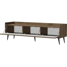 WFL GROUP Arysa TV-Lowboard 150 cm Braun Stahl/MDF/Holzwerkstoff