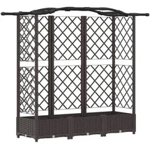 vidaXL Hochbeet mit Rankgitter und Dach 163 x 40 x 126 cm Braun