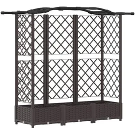 vidaXL Hochbeet mit Rankgitter und Dach 163 x 40 x 126 cm Braun