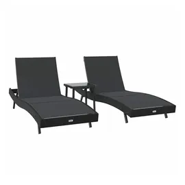 vidaXL Sonnenliege 197 x 70 x 82 cm Schwarz