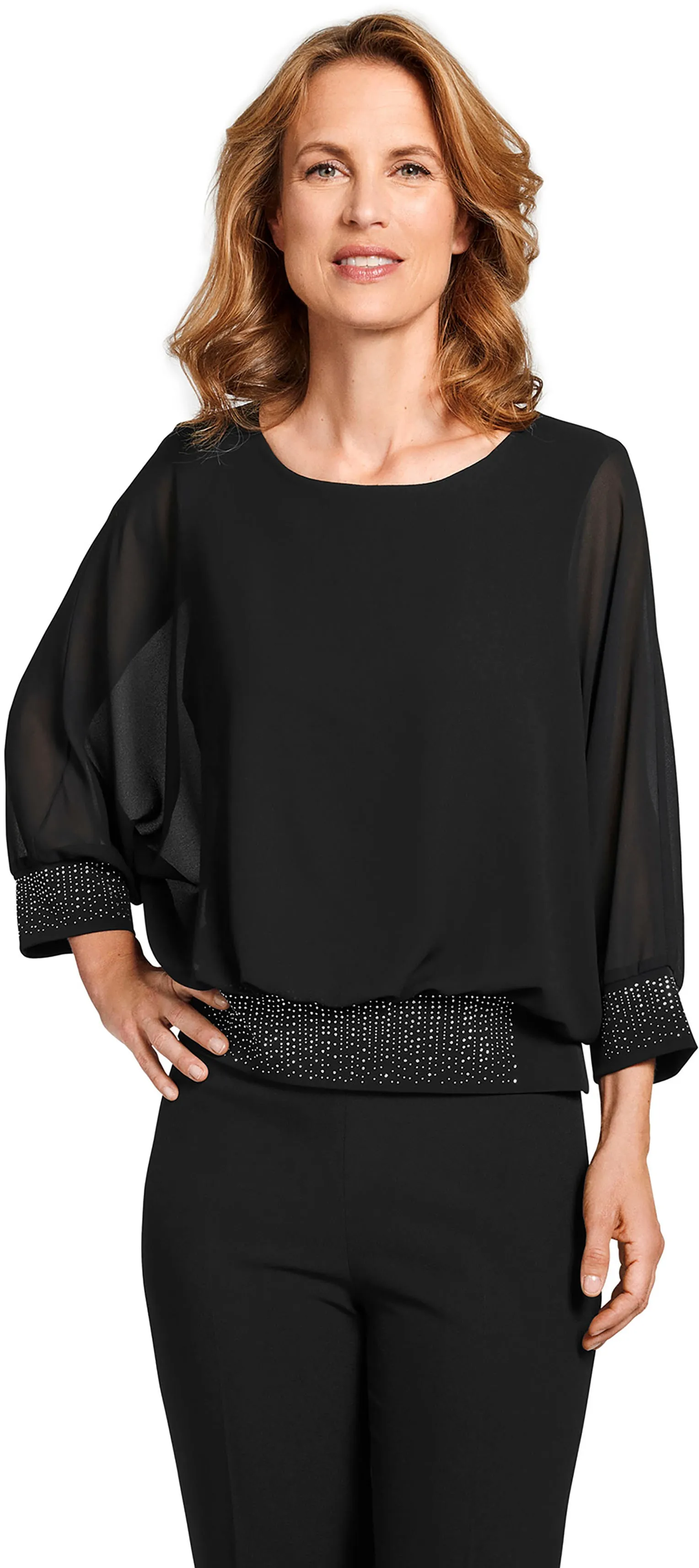 select! By Hermann Lange Blusenshirt, mit Strass-Applikationen select! By Hermann Lange schwarz 50