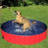 Hundepool faltbar aus kratzfestem PVCMaterial, Ø 160 cm, Höhe 30 cm, AntiRuts...