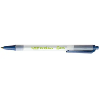 BIC Ecolutions Clic Stic, Blau, Strichstärke 0,32 mm, 50er Pack, Ideal für das Büro, das Home Office oder die Schule