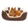 LIONTO Hundebett 4-in-1 S 65 x 50 cm braun/beige