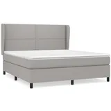 vidaXL Boxspringbett mit Matratze Hellgrau 160x200 cm Stoff