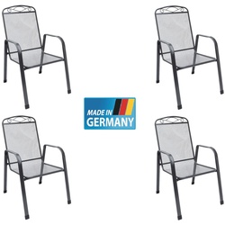 MFG ZINGST 4x Stapelsessel aus Streckmetall Gartenstuhl stapelbar