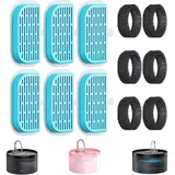 GIOTOHUN Katzenbrunnen Filter Katzen Trinkbrunnen: 12 Filters für Katzenbrunnen - 6 Aktivkohlefilters + 6 Schaumstofffilters - Filter Trinkbrunnen Katzen - Mehrfachfilterung - Haarentfernung