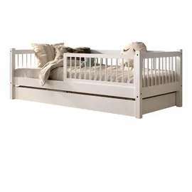 58 aufm Kessel Kinderbett Keeley 90 x 200 cm Buche massiv lackiert weiß