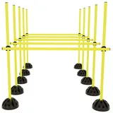 AUFUN ACXIN Agility Grid Set Trainingsstangen Agility Hürden Set Multifunktionales Hürdenset für Kondition, Sprungkraft und Schulsport, - Trainingsstangen-Set für vielseitiges Training - Gelb