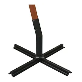 vidaXL Ampelschirm mit Mast 3,5 x 2,9 m Massivholz Tanne schwarz 313772