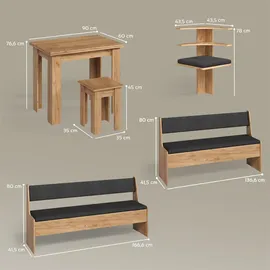 livinity® Eckbankgruppe, Tiberio Goldkraft Eiche 210 x 180 cm mit Tisch