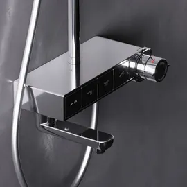 AM.PM Duschsystem Regendusche mit Thermostat 38°C Edelstahl Duscharmatur Set, Duschsäule Regendusche, inkl. verstellbar Duschstange Handbrause F07XB300