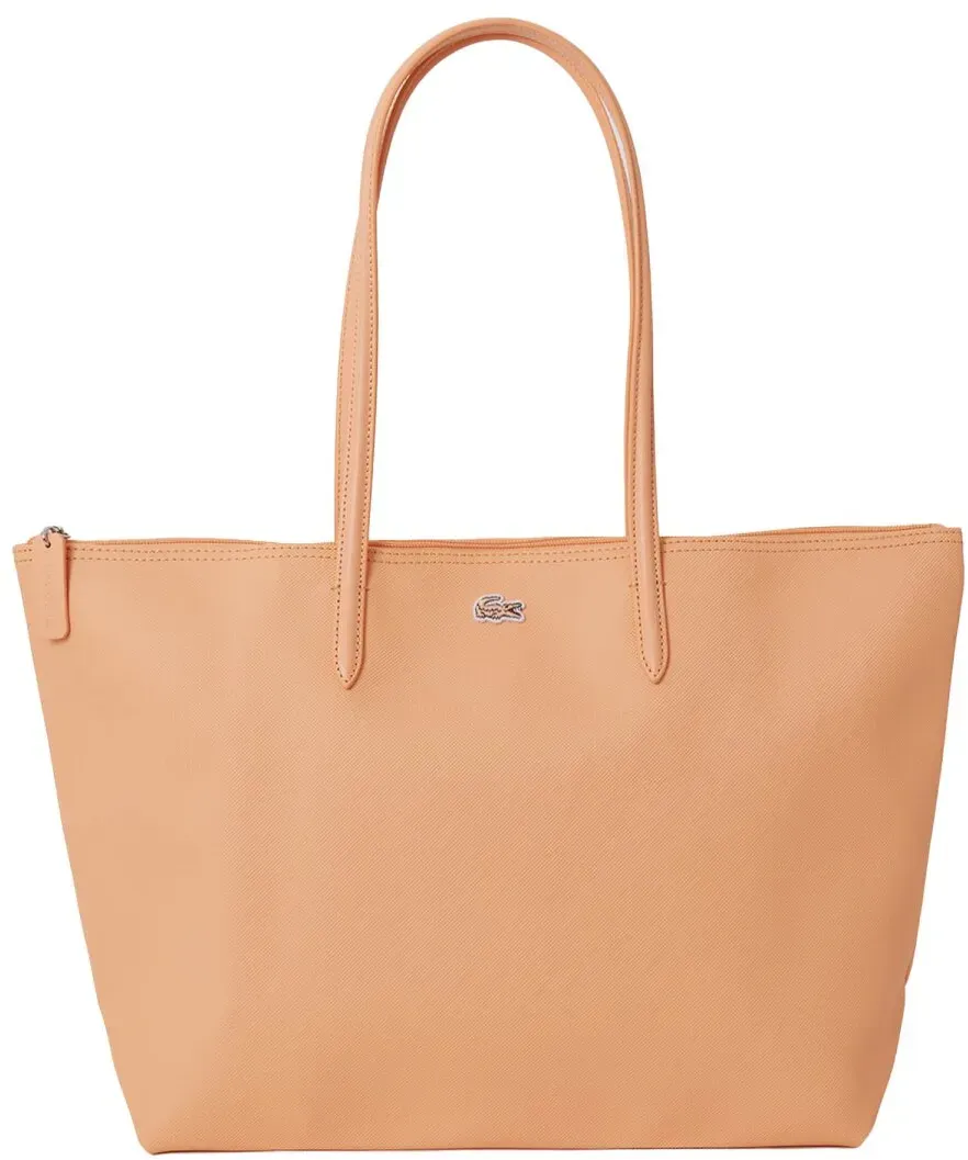 LACOSTE Damen Handtasche mit Reißverschluss - Zip Tote Bag, 30x35x14cm (BxHxT) Orange