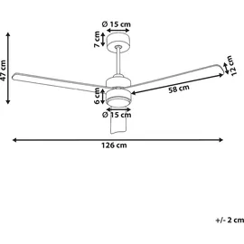 Beliani JEREMY 126 cm Deckenventilator Braun