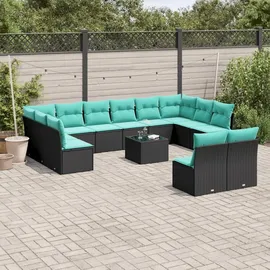 vidaXL Garten-Lounge-Set 13-tlg. schwarz