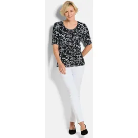 GOLDNER Cityshirt floral Schwarz 22
