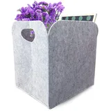 Filz Aufbewahrungsbox,Faltbare Aufbewahrungstasche Filz Aufbewahrungskorb Kinder Filzkorb mit Henkel,Grau Filzbox Aufbewahrungskiste Zeitungskorb Faltbox Spielzeugkiste Filztasche Regalkorb-30x30x25cm