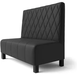 Fischer F | Gastrobank | B:H 140 x 100 cm | Schwarz | Raute | Leder