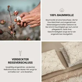 SCHIESSER Mariel Wendebettwäsche Muscheloptik Taupe 135 x 200 cm + 80 x 80 cm
