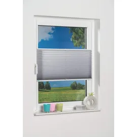 K-HOME "Klemmfix Pisa" Gr. 20, grau (silbergrau), B:45cm H:130cm, Obermaterial: 100% Polyester, Plissees, Crushed-Optik, Topseller