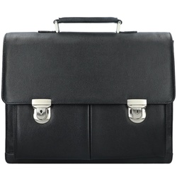 d & n Business Line Aktentasche Leder 40 cm Laptopfach Laptoptaschen   Schwarz 