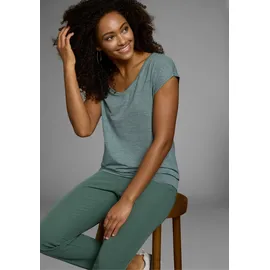 H.I.S. Funktionsshirt in schwarz, petrol-geringelt | Gr.: 44/46,